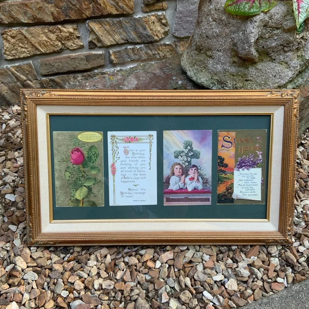 Vintage Postcard Framed Art - 11” x 19” - Picture 2 of 6
